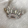 Trifari silvertone and crystals crown brooch - 1960s vintage - NextStage Vintage