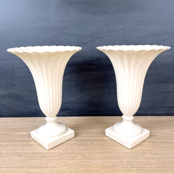 Lenox fluted trumpet shaped vases - a pair - NextStage Vintage
