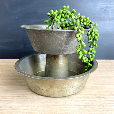 Graduated tinned steel tube pans - set of 2