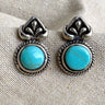 Southwestern Sterling Silver and Turquoise Drop Earrings - Post Pierced - NextStage Vintage