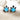 Turtle stud post pierced earrings - sterling and lab-created blue fire opal - NextStage Vintage