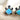 Turtle stud post pierced earrings - sterling and lab-created blue fire opal - NextStage Vintage