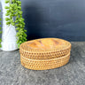 Rattan woven turtle woven trinket box - 1970s vintage - NextStage Vintage