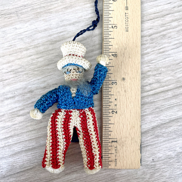 Uncle Sam crochet ornament - 1980s vintage - NextStage Vintage
