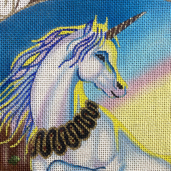 Liz Goodrick-Dillon Unicorn and Castle needlepoint canvas #AP-180A - NextStage Vintage