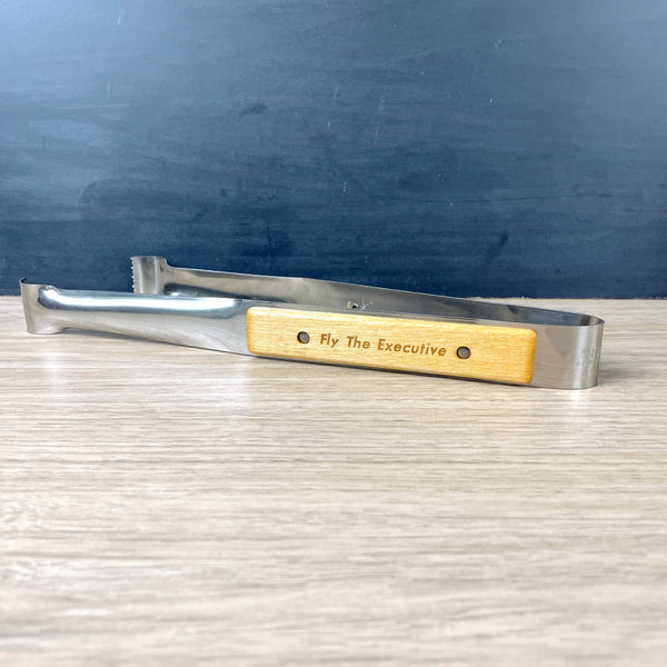 United Airlines wood and metal tongs - vintage 1960s airline collectible - NextStage Vintage
