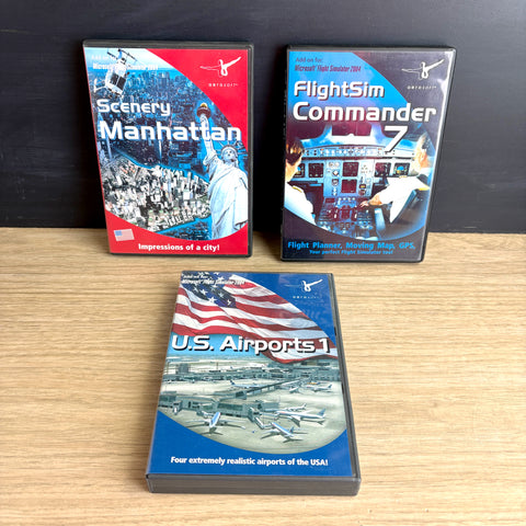 FlightSim Commander 7, US Airports 1, Scenery Manhattan add-ons for Flight Simulator 2004