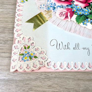 Norcross Valentine's Day Wife oversized card in gift box - used - 1960s vintage - NextStage Vintage