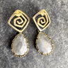 Michael Valitutti Gold Vermeil and Labradorite Statement Earrings - NextStage Vintage