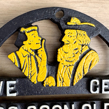 Kitsch Amish Humorous Trivet Wall Hanging - Vintage 1960s Kitchen Decor - NextStage Vintage