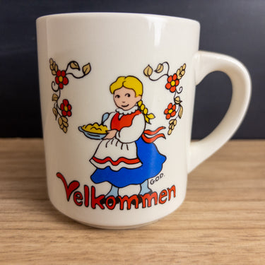 Vintage Bergquist Imports Velkommen Mug - Norwegian Danish