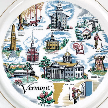 Vermont state souvenir plate - 1960s road trip souvenir - NextStage Vintage