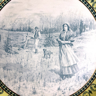 Victorian pastoral transferware wall charger plate - late 1800s - NextStage Vintage