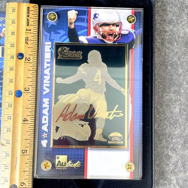 Adam Vinatieri 2002 Authentic Images Gold Limited Edition Commemorative Card - NextStage Vintage