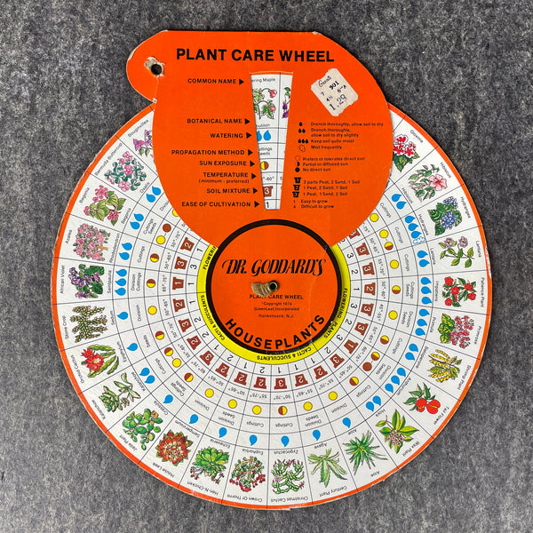 Houseplant care booklets and wheel - 1970s vintage