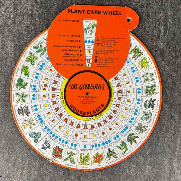 Houseplant care booklets and wheel - 1970s vintage