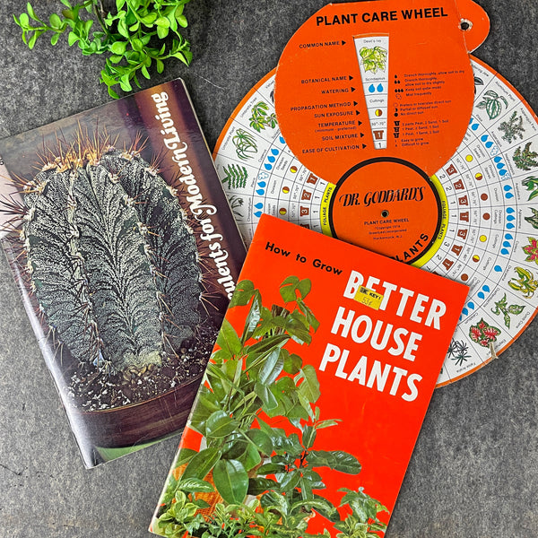 Houseplant care booklets and wheel - 1970s vintage