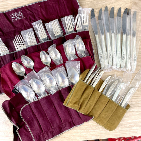 Wallace Sterling Penrose flatware set - 6 piece place settings for 8 - 1960s vintage - NextStage Vintage