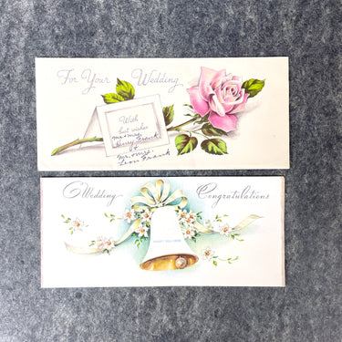 13 vintage 1950s used wallet/money-gift greeting cards - baby and wedding themes - mid century ephemera - NextStage Vintage
