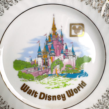 1970s Walt Disney World souvenir plate - Cinderella's Castle - vintage Florida travel - NextStage Vintage
