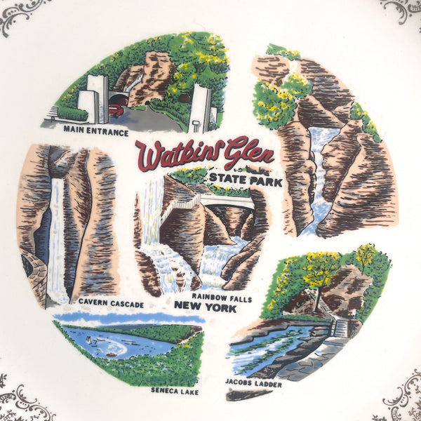 Watkins Glen State Park souvenir plate - vintage 1960s NY souvenir - NextStage Vintage