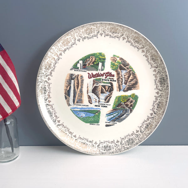 Watkins Glen State Park souvenir plate - vintage 1960s NY souvenir - NextStage Vintage