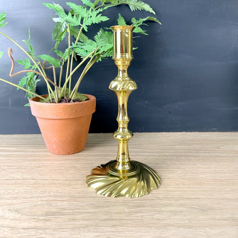 Colonial Williamsburg swirl brass reproduction candlestick