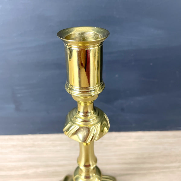 Colonial Williamsburg swirl brass reproduction candlestick - NextStage Vintage