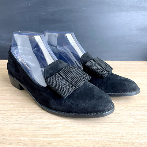 Stuart Weitzman black suede Atabow loafer - size 7 - NextStage Vintage