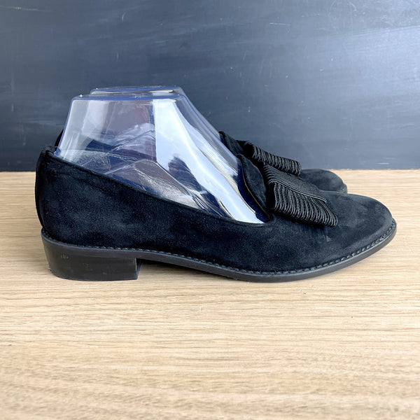 Stuart Weitzman black suede Atabow loafer - size 7 - NextStage Vintage