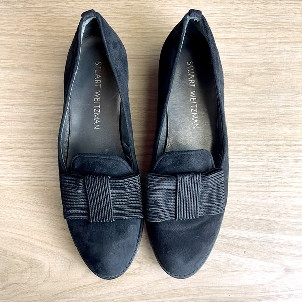 Stuart Weitzman black suede Atabow loafer - size 7 - NextStage Vintage