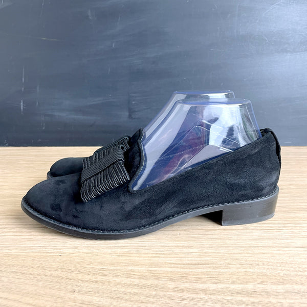 Stuart Weitzman black suede Atabow loafer - size 7 - NextStage Vintage