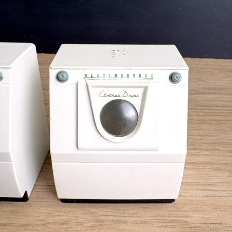 Westinghouse Plastic Washing Machine/Dryer Salt & Pepper Shaker set  - 1960s vintage