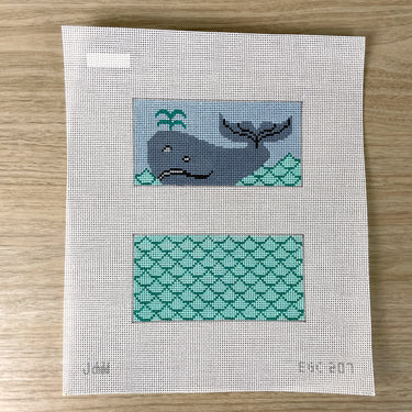 J Child whale eyeglass case needlepoint canvas #EGC207 - NextStage Vintage