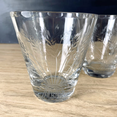 Wheat etched cocktail glasses - set of 4 - vintage barware - NextStage Vintage