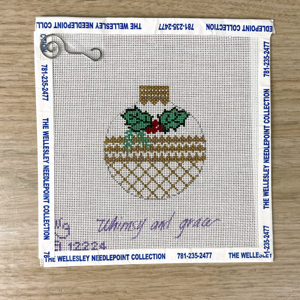 Whimsy and Grace needlepoint ornament #12224 - NextStage Vintage