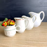 Small restaurantware pitcher assortment of 4 - mixed sizes - NextStage Vintage