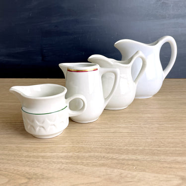 Small restaurantware pitcher assortment of 4 - mixed sizes - NextStage Vintage
