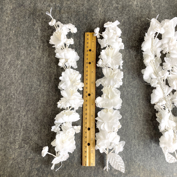 Millinery white flower lot of 6 - vintage silk bridal