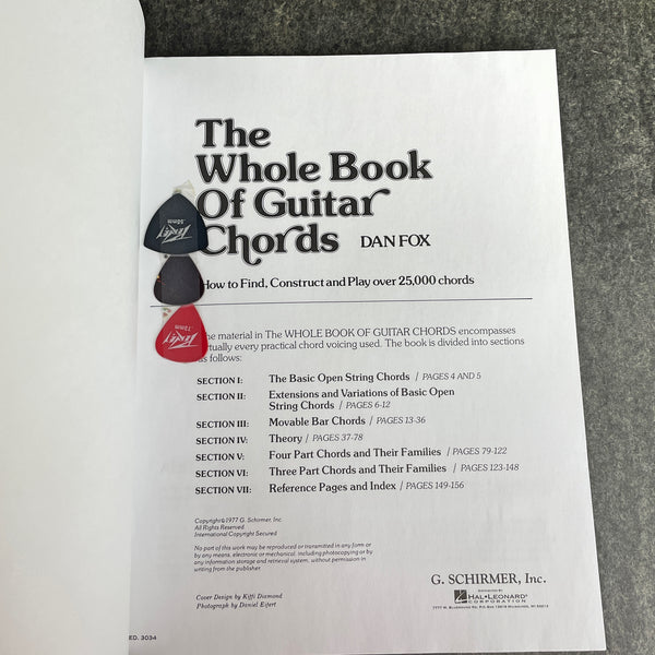 The Whole Book of Guitar Chords - Dan Fox - 1997 softcover