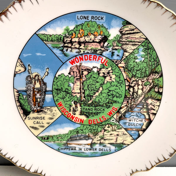 Wonderful Wisconsin Dells souvenir plate - 1960s vintage - NextStage Vintage
