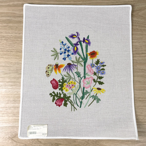 CanvasWorks Traditions Wildflowers Oval needlepoint canvas #666 - NextStage Vintage