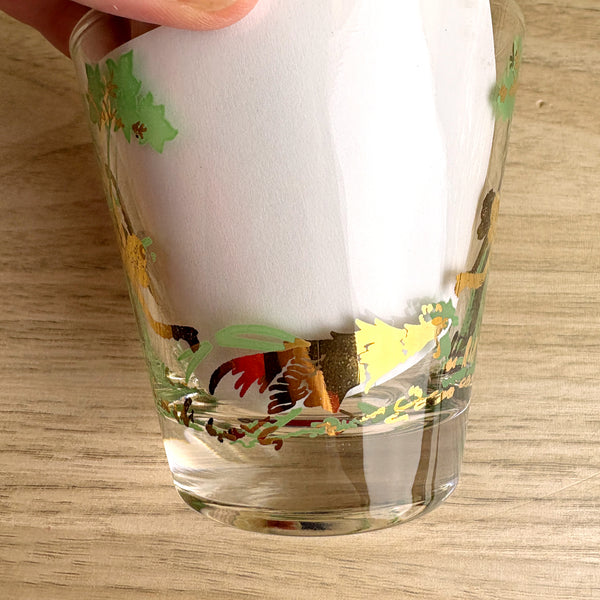 William A Meier mid century tropical monkey rocks glasses - set of 8 - 1950s vintage