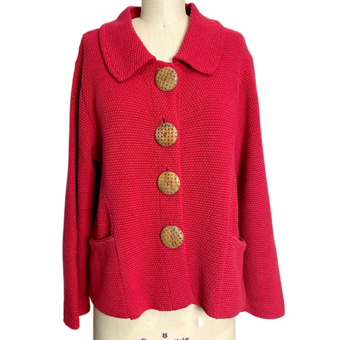 Willow sweater jacket in warm light red - size small - NextStage Vintage