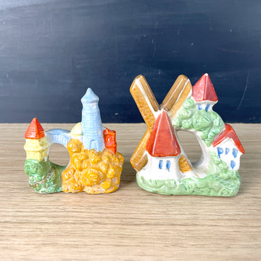 Occupied Japan windmill and lighthouse - 1940s vintage - NextStage Vintage