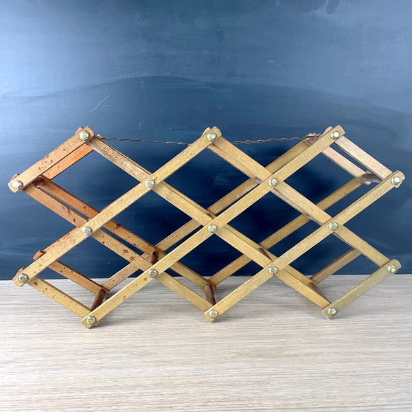 Folding wine rack - unfinished wood - vintage wine storage - NextStage Vintage