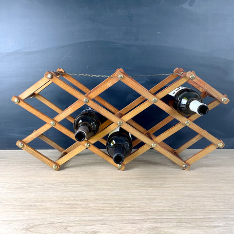 Folding wine rack - unfinished wood - vintage wine storage - NextStage Vintage