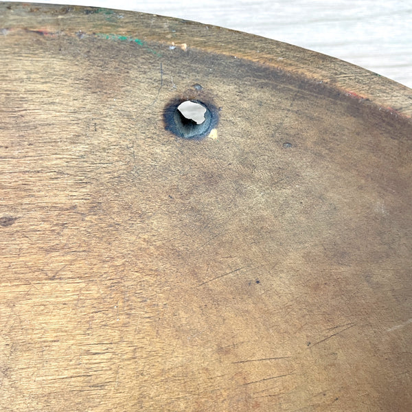 Oval turned wood bowl - vintage rustic decor - NextStage Vintage