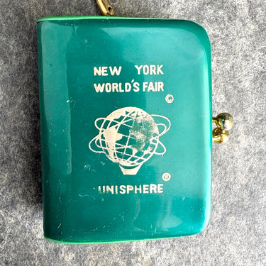 1964 NY World's Fair Unisphere Souvenir Plastic Coin Purse Keychain