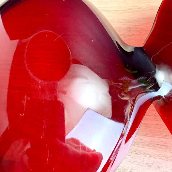Red acrylic Wovo twist divided snack tray - Scott Henderson design